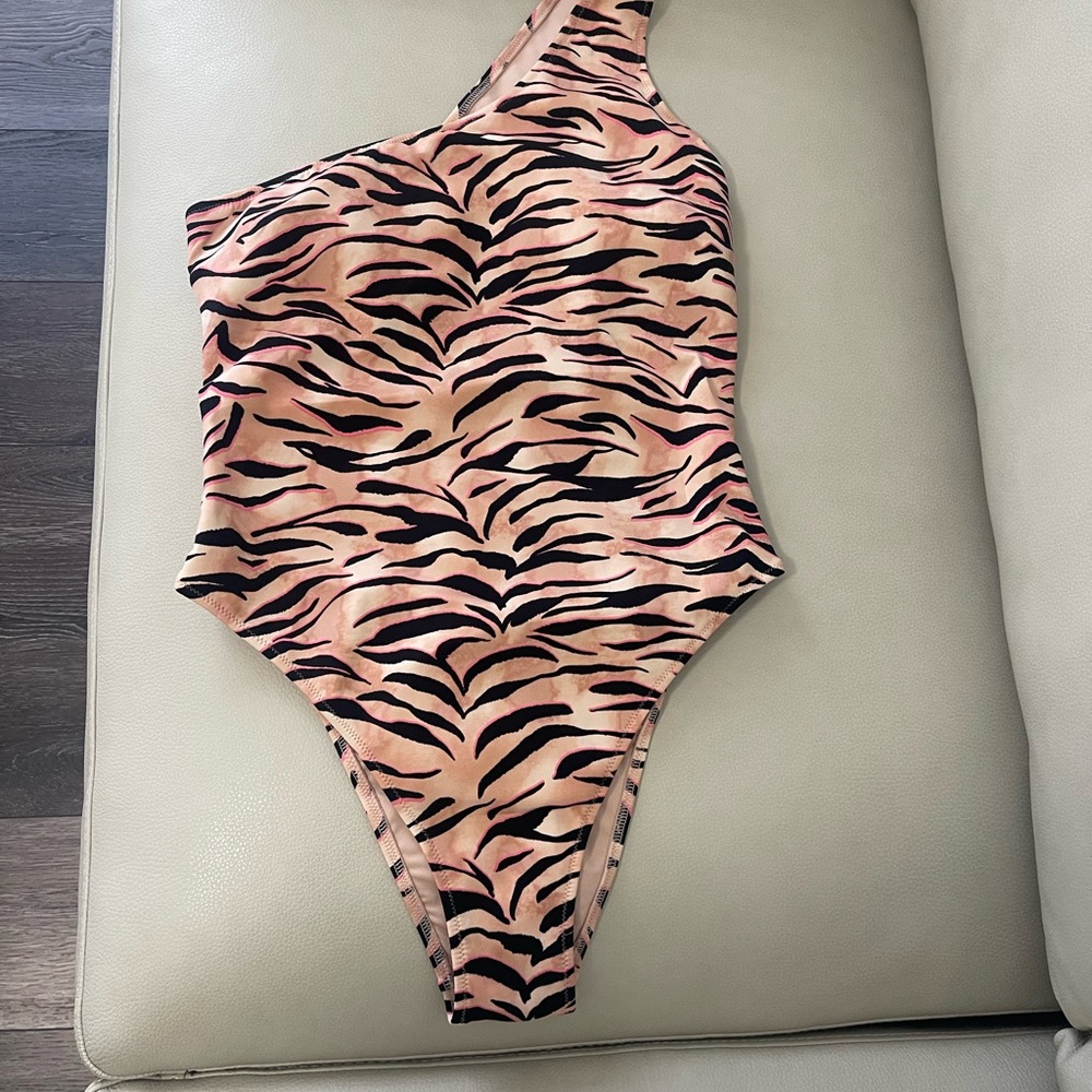 Victoria's Secret Pink and Black Tiger Print One-Piece Swimsuit